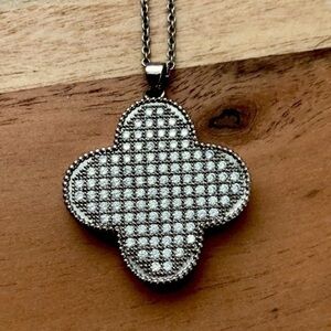 Sterling silver short 16 in Cubic zirconia necklace